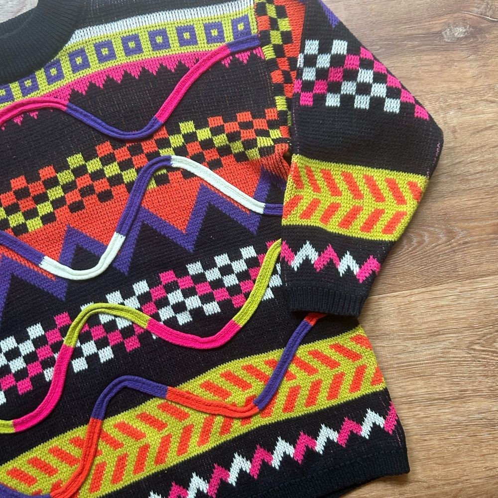 Retro Abstract Sweater - image 3